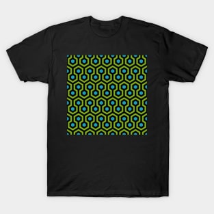 Geometric Pattern: Looped Hexagons: Green/Blue T-Shirt